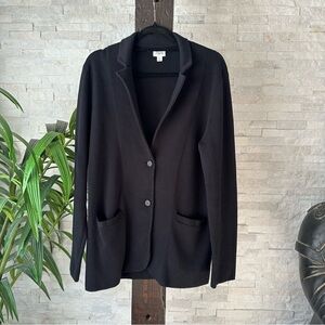 J. CREW Black Factory Schoolboy Blazer Sweater Size Large